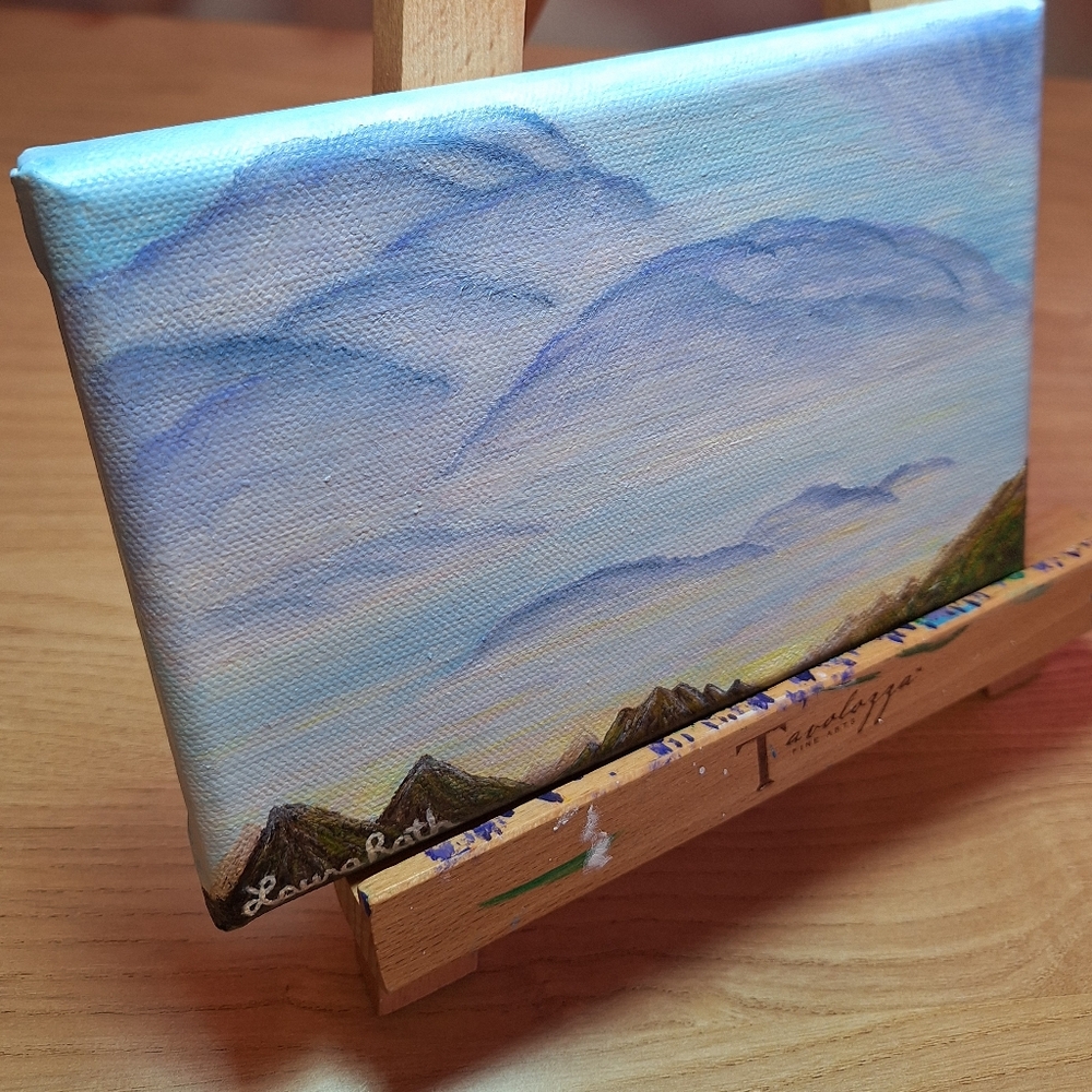 Floating Cloud Mountainside Hand-painted Canvas - Picture 6 of 8
